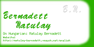 bernadett matulay business card